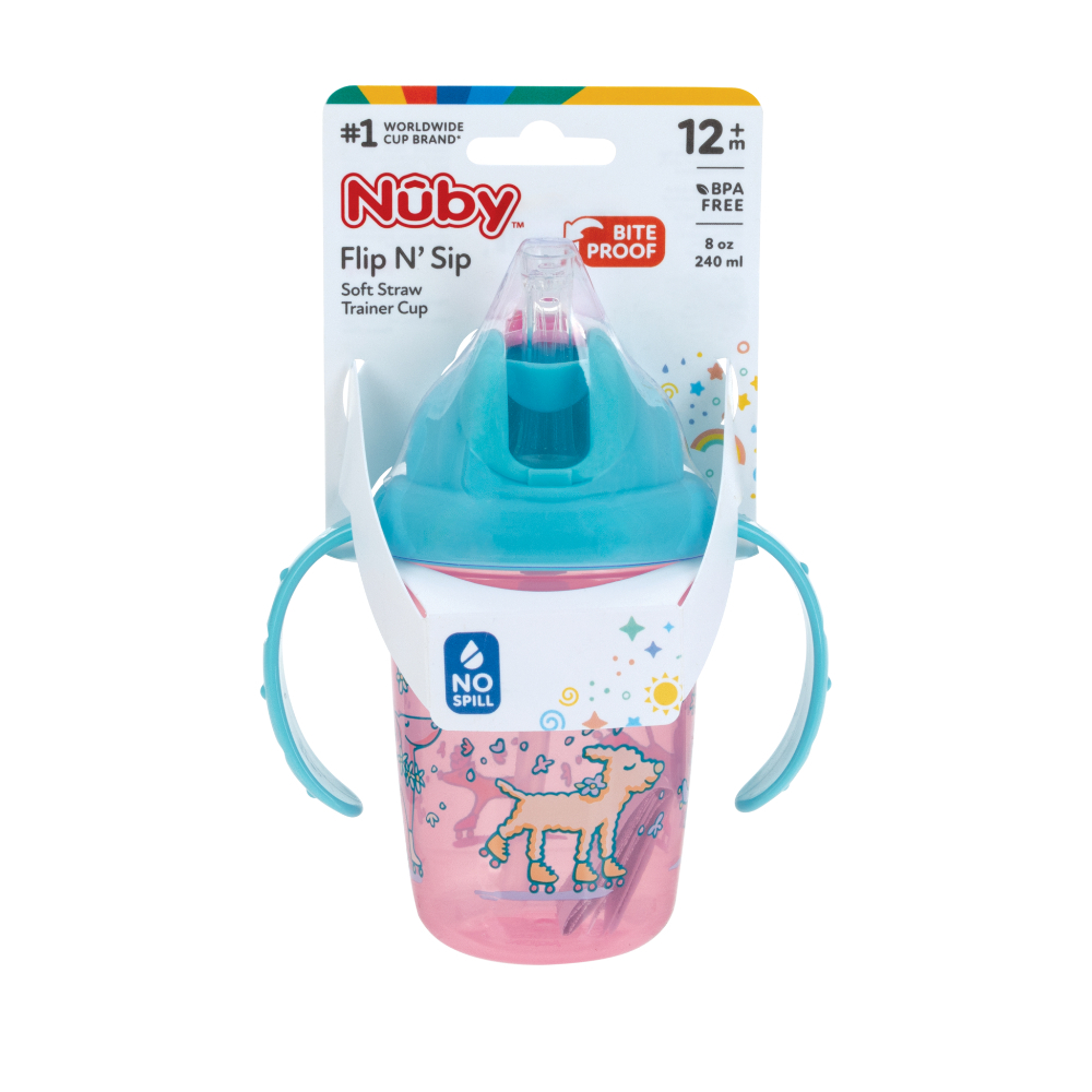 Vaso Pitillo Perro Con Doble Agarradera 8 Oz Nuby Blister x 1 
