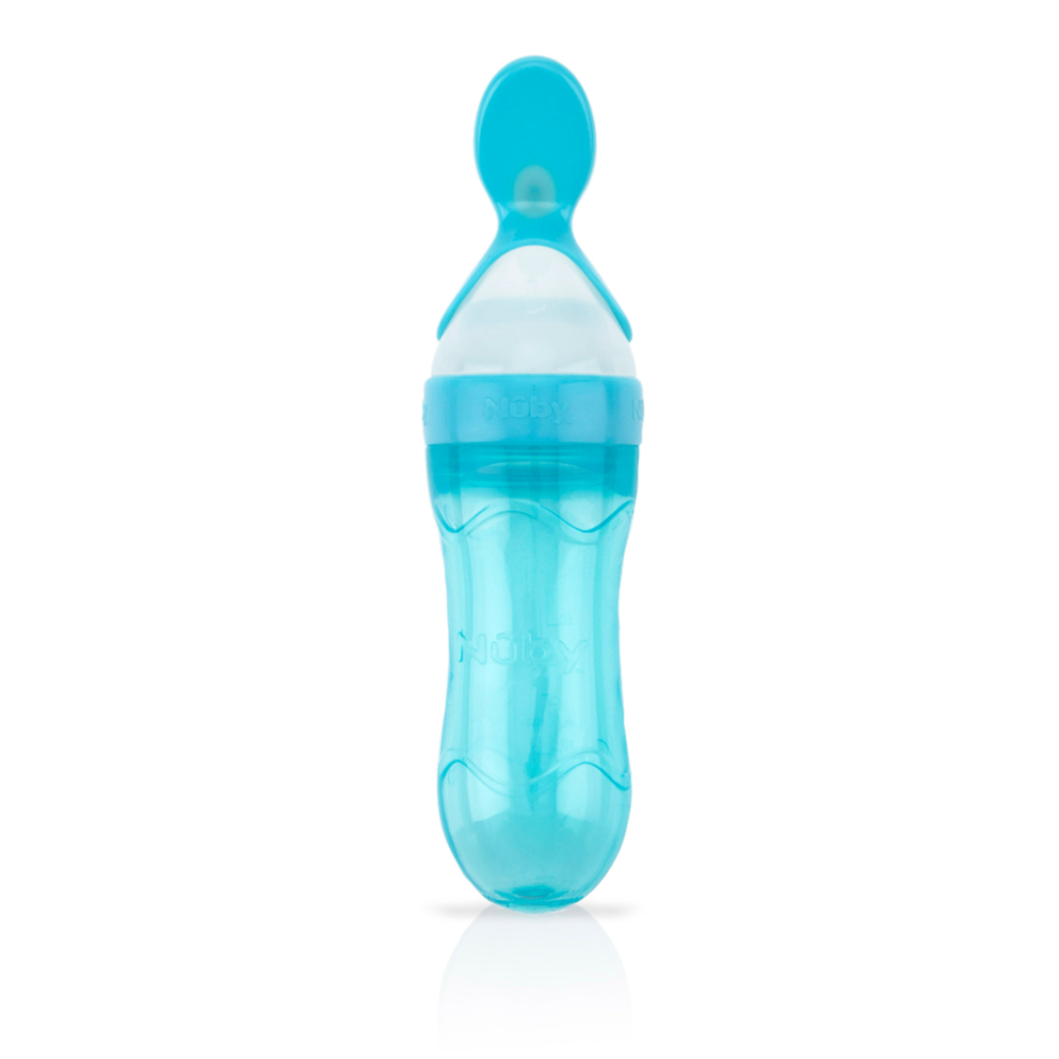 Alimentador De Silicona Con  Cuchara Azul Nuby Blister x 1 