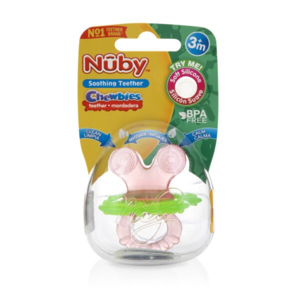 Mordedor De Silicona Chewbies Con Estuche X 1 Und Rosa Con Verde Nuby Blister x 1 