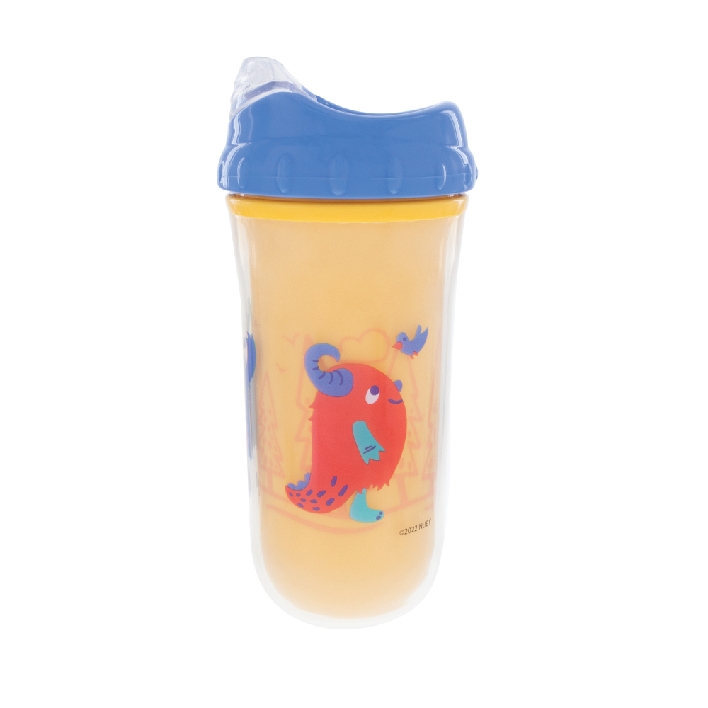 Vaso De Iniciación Térmico Amarillo Con Tapa Azul Nuby Blister x 1 