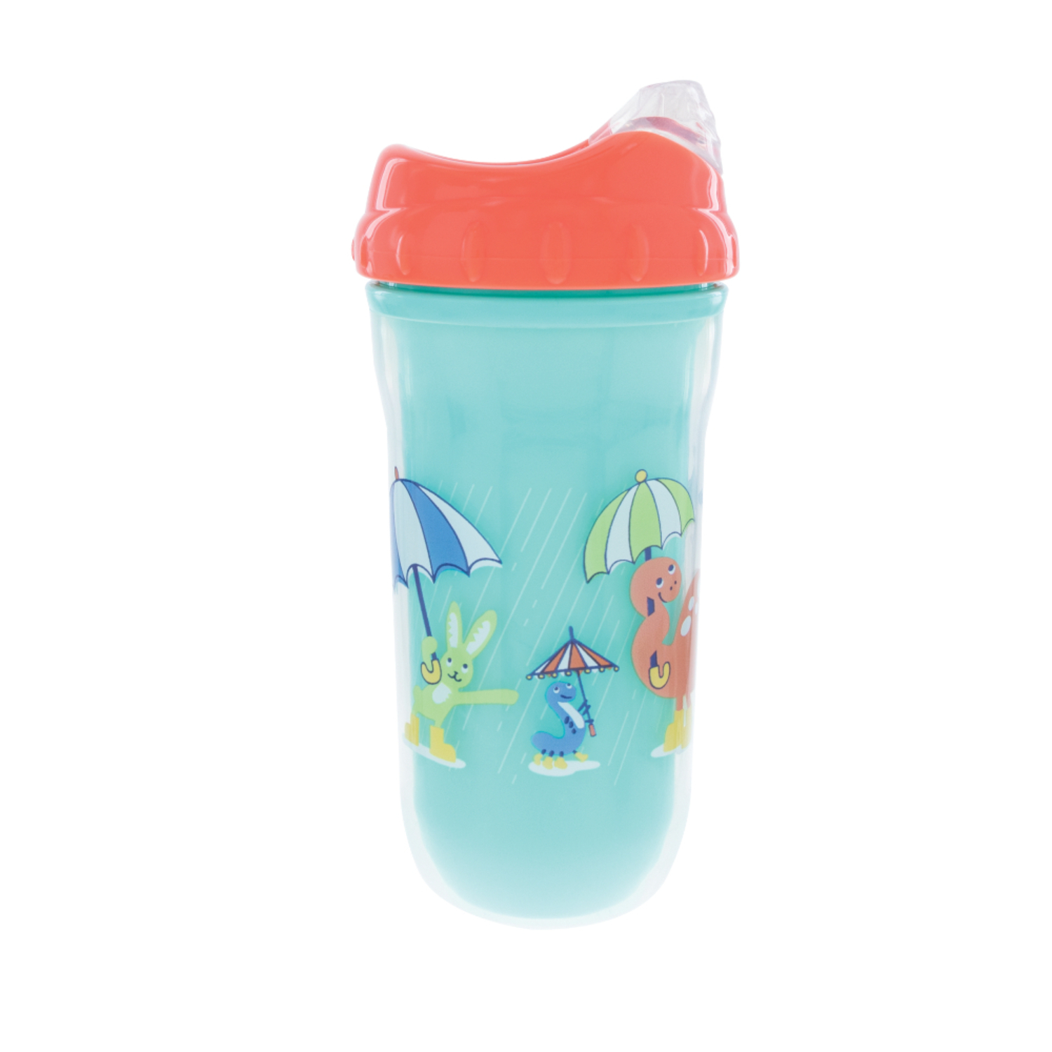Vaso De Iniciación Térmico Verde Con Tapa Naranja Nuby Blister x 1 
