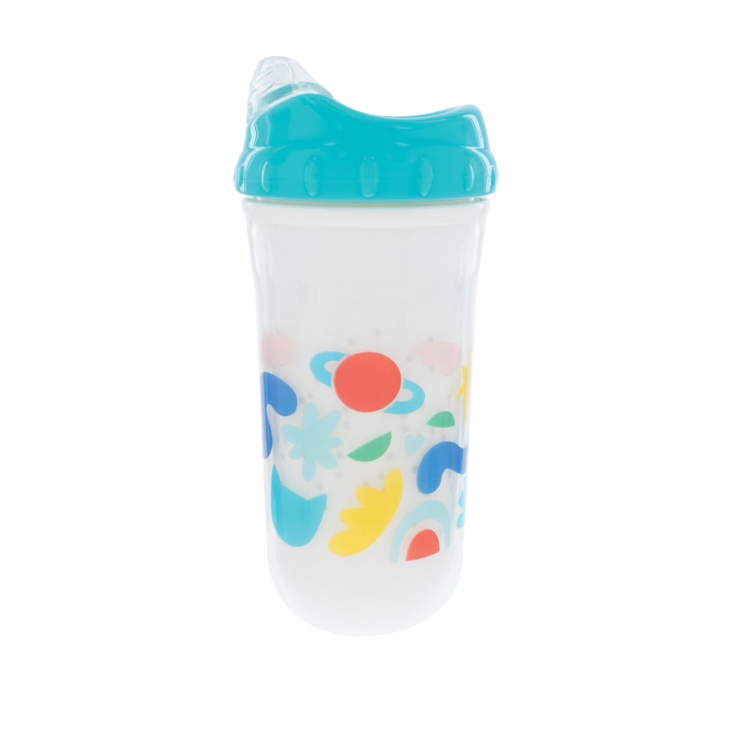 Vaso De Iniciación Térmico Blanco Con Tapa Verde Nuby Blister x 1 